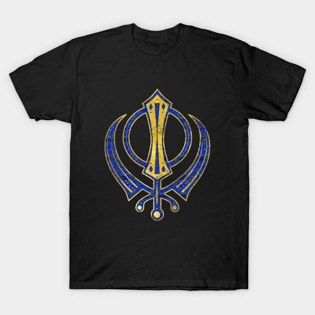 Lapis Lazuli Khanda symbol T-Shirt by Nartissima